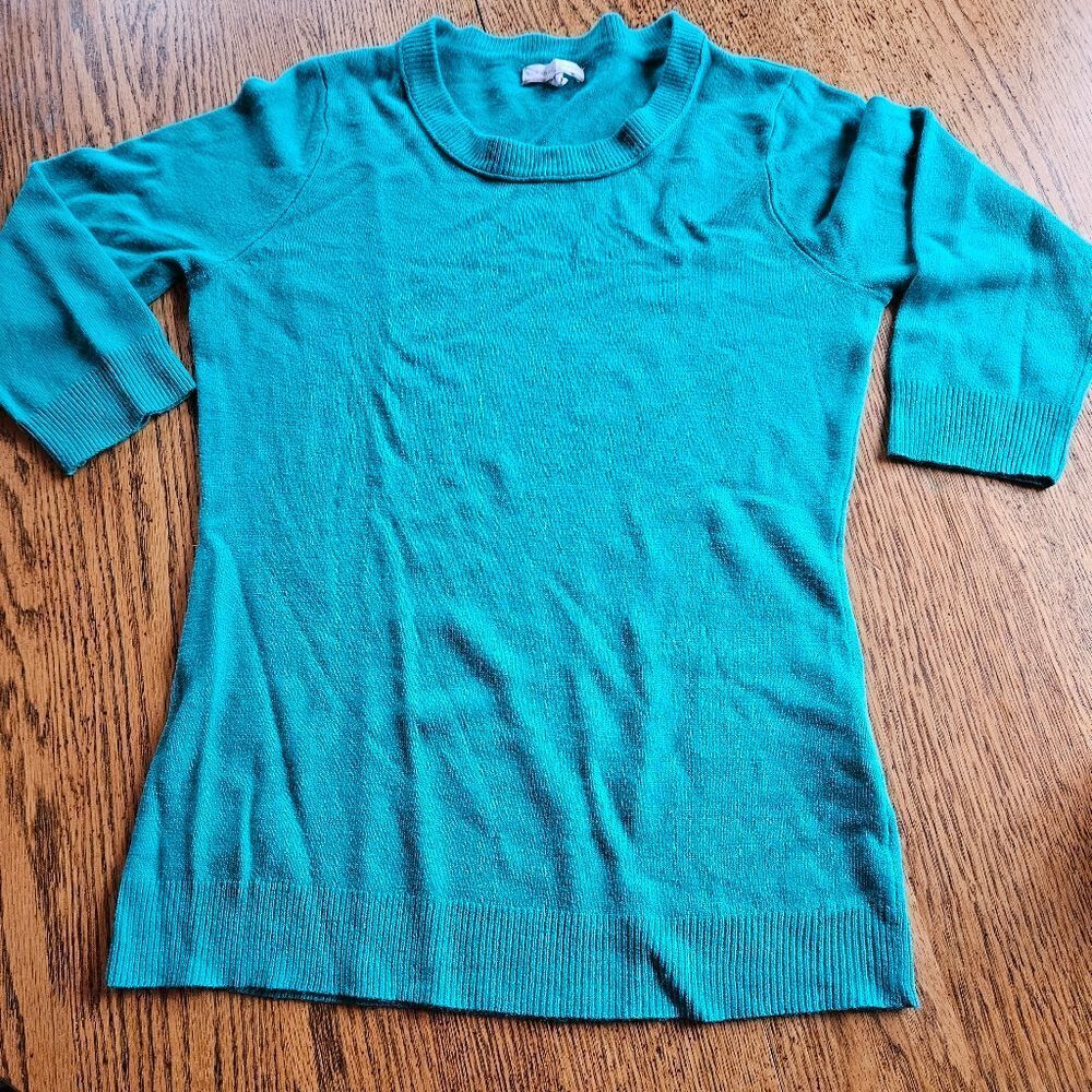 New York & Company Lightweight Turquoise Sweater‎ M | Casual Crewneck Pullover